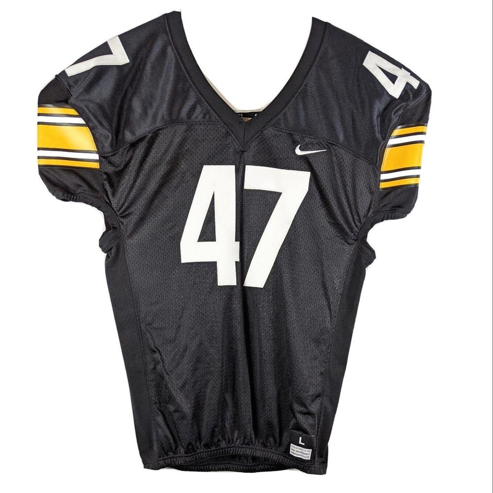 Mens Black American Football Jersey #47 Size Large Blank Practice Home Nike